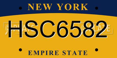 HSC6582 New York License Plate
