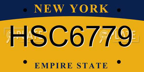 HSC6779 New York License Plate