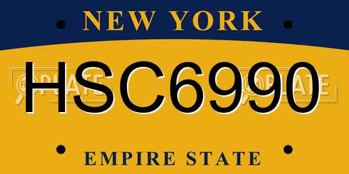 HSC6990 New York License Plate