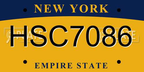 HSC7086 New York License Plate