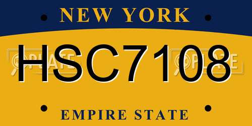 HSC7108 New York License Plate