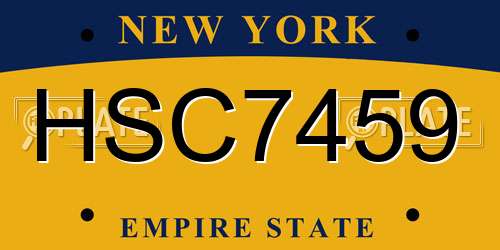HSC7459 New York License Plate