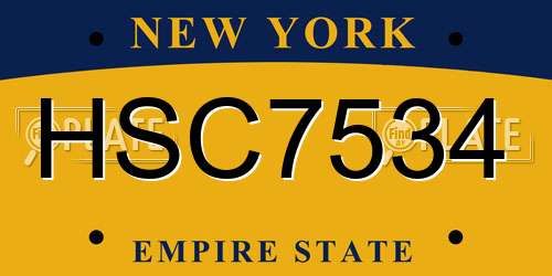 HSC7534 New York License Plate