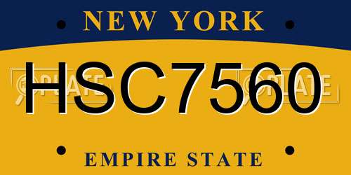 HSC7560 New York License Plate