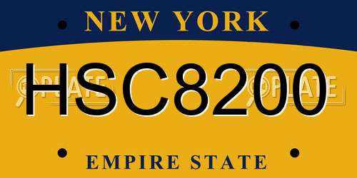 HSC8200 New York License Plate