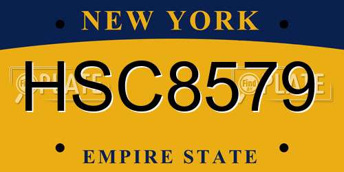 HSC8579 New York License Plate