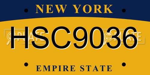 HSC9036 New York License Plate