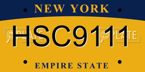 HSC9111 New York License Plate