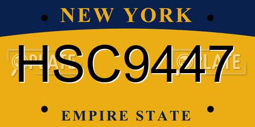 HSC9447 New York License Plate