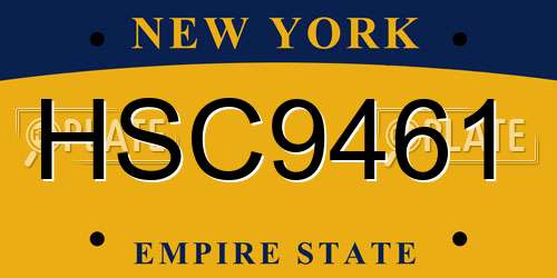HSC9461 New York License Plate