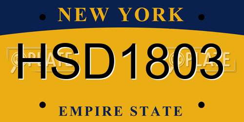 HSD1803 New York License Plate