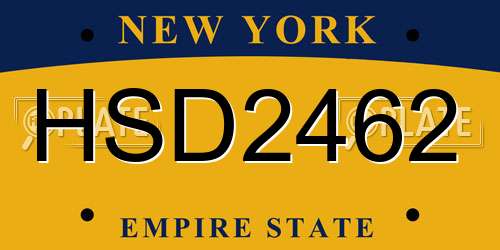 HSD2462 New York License Plate