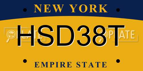 HSD38T New York License Plate