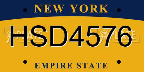 HSD4576 New York License Plate