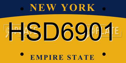 HSD6901 New York License Plate