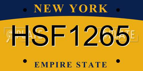 HSF1265 New York License Plate