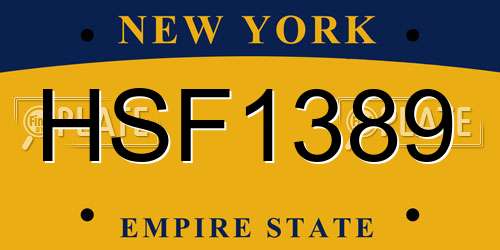 HSF1389 New York License Plate