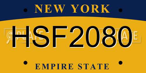 HSF2080 New York License Plate
