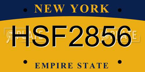 HSF2856 New York License Plate