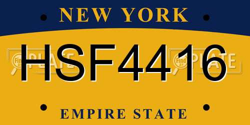 HSF4416 New York License Plate