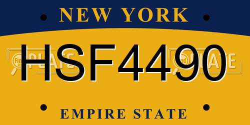 HSF4490 New York License Plate