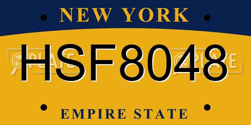 HSF8048 New York License Plate