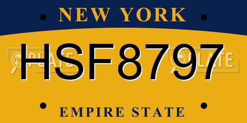 HSF8797 New York License Plate