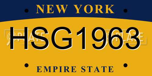HSG1963 New York License Plate