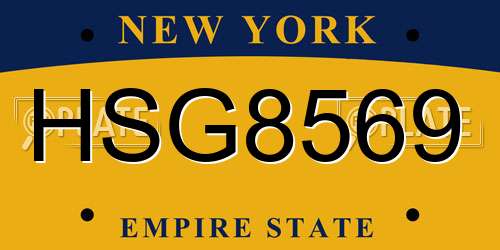 HSG8569 New York License Plate