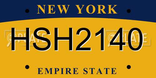 HSH2140 New York License Plate
