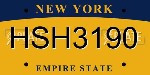 HSH3190 New York License Plate
