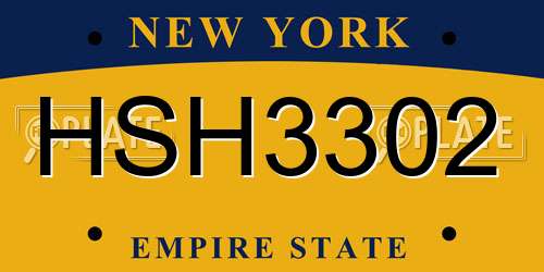 HSH3302 New York License Plate