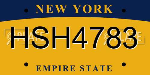 HSH4783 New York License Plate