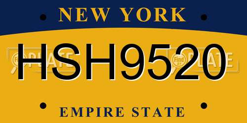 HSH9520 New York License Plate