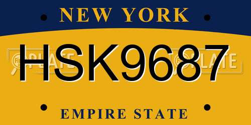 HSK9687 New York License Plate