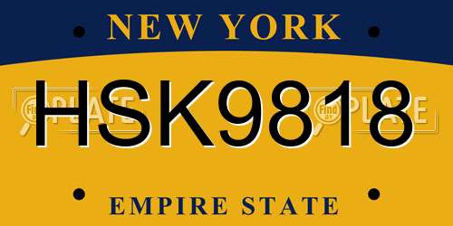 HSK9818 New York License Plate