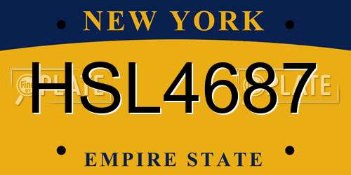 HSL4687 New York License Plate
