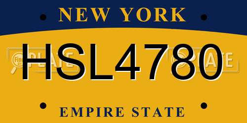 HSL4780 New York License Plate