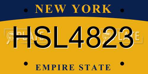 HSL4823 New York License Plate