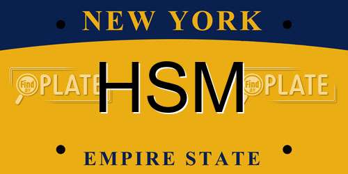HSM New York License Plate