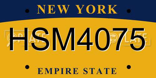 HSM4075 New York License Plate