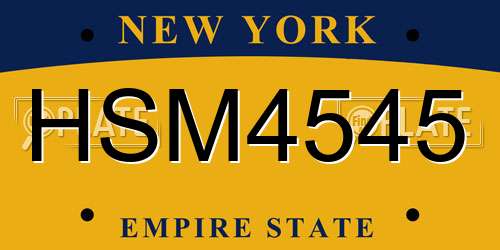 HSM4545 New York License Plate