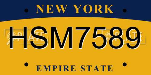 HSM7589 New York License Plate