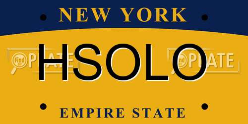 HSOLO New York License Plate