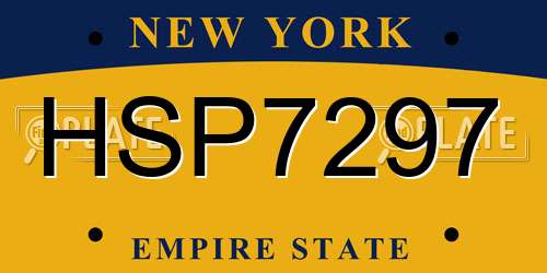 HSP7297 New York License Plate