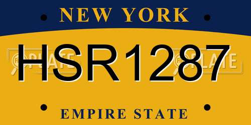 HSR1287 New York License Plate