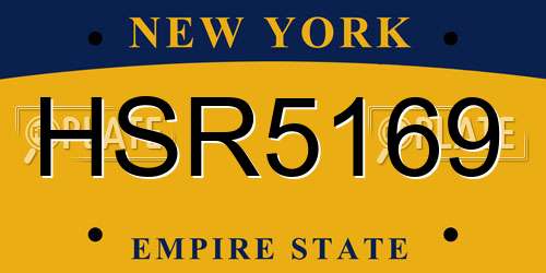 HSR5169 New York License Plate