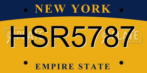 HSR5787 New York License Plate