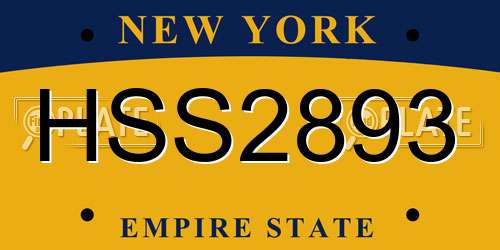 HSS2893 New York License Plate
