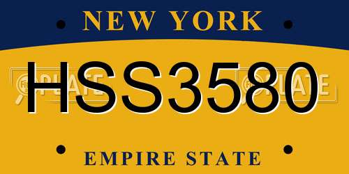 HSS3580 New York License Plate
